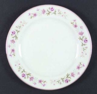 Grantcrest Dianne Dinner Plate, Fine China Dinnerware   Pink Band, Pink Flowers