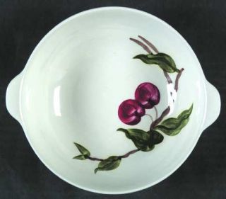 Orchard Cherry Lugged Soup Bowl, Fine China Dinnerware   Cherries & Leaves, Smoo