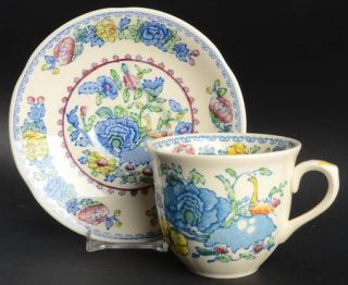 Masons Regency/Plantation Colonial  Flat Cup & Saucer Set, Fine China Dinnerwar