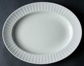 Alfred Meakin Leeds 12 Oval Serving Platter, Fine China Dinnerware   All White,