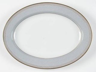 Mikasa Spindle Gray 14 Oval Serving Platter, Fine China Dinnerware   Gray, Fine