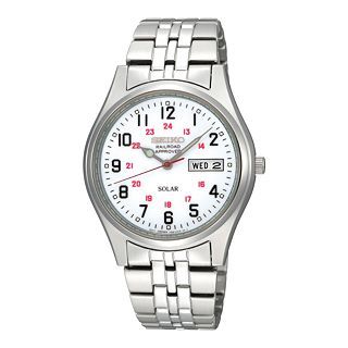 Seiko Railroad Approved Mens Silver Tone Stainless Steel Watch