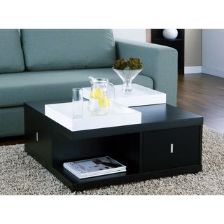 Furniture Of America Mareines Black Coffee Table With Serving Trays