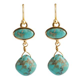 Art Smith by BARSE Turquoise Double Drop Earrings, Womens