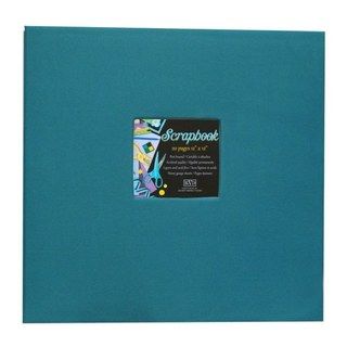 Kleer Vu Cloth Fabric Aqua Blue Scrapbook (Aqua blueDimensions 13.5 inches long x 12.5 inches wide x 1.25 inches highBinding Screwpost binding system allows the pages to lie flat when opened )