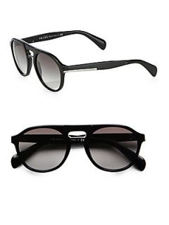 Prada Plastic Keyhole Sunglasses   Black
