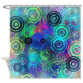 Abstract Colorful Rings Shower Curtain  Use code FREECART at Checkout