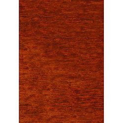 Hand knotted Vegetable Dye Solo Rust Hemp Rug (9 X 12)