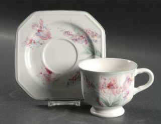 Mikasa Chatterly Footed Cup & Saucer Set, Fine China Dinnerware   Continental Li