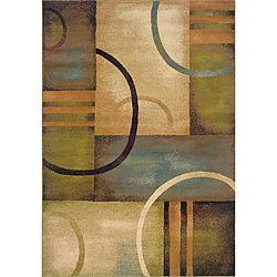 Brown/gold Contemporary Area Rug (67 X 96)