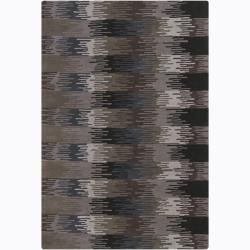 Hand tufted Earth toned Mandara Wool Rug (79 X 106)