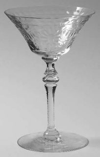 Seneca 1488 1 Champagne/Tall Sherbet   Stem #1488, Cut Floral & Dot Design
