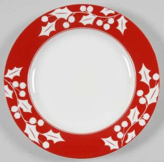 Lenox China Holly Silhouette Accent Salad Plate, Fine China Dinnerware   Red Or