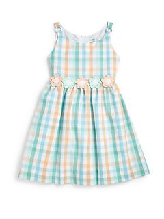 Florence Eiseman Toddlers & Little Girls Floral Gingham Dress   Blue