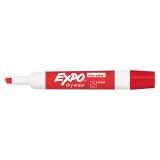 EXPO Chisel Tip Low Odor Dry Erase Marker   Red (12 Per Set)