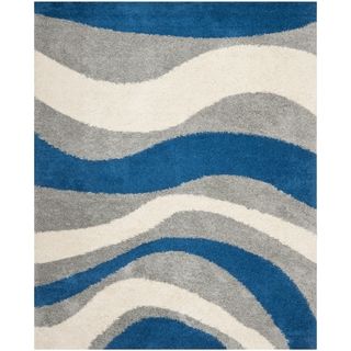 Safavieh Shag Blue/ Grey Rug (9 X 12)