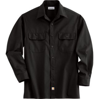 Carhartt Long Sleeve Twill Work Shirt   Black, 3XL, Big Style, Model# S224