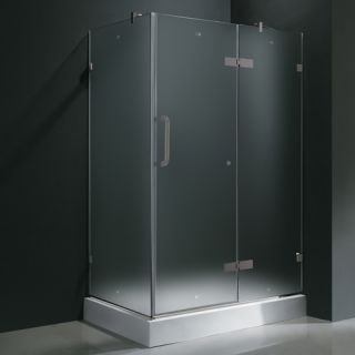 Vigo Industries VG6011BNMT40WR Shower Enclosure, 32 x 40 Frameless 3/8 w/Right Base Frosted/Brushed Nickel