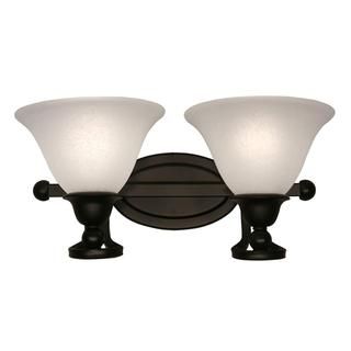 Carlisle Bronze Frosted Glass 2 light Wall Sconce