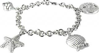 Womens Casual Barn CJT002   White Gold Plated Charm Bracelets