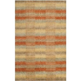 Hand knotted Himalayan Southwest Multi colored Wool Rug (9 X 12)