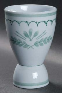 Arabia of Finland Green Thistle Double Egg Cup, Fine China Dinnerware   Green Fl
