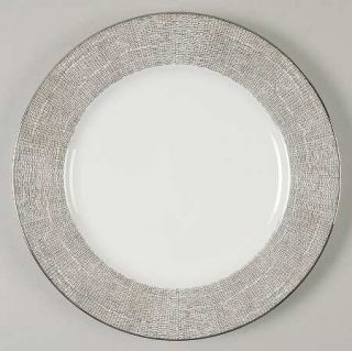 Calvin Klein Antique Ribbon Salad Plate, Fine China Dinnerware   Platinum Woven