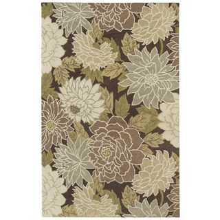 Retreat Brown Floral Hand Tufted Rug (50 X 76)