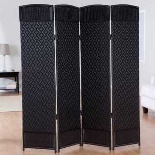 Outdoor/Indoor Woven Resin 4 Panel Room Divider White   CDI 137SN4 WHITE