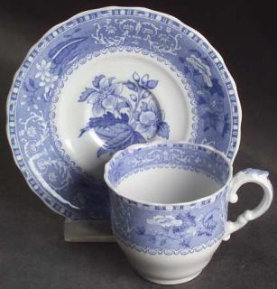 Spode Camilla Blue (Earthenware,Scalloped)  Flat Demitasse Cup & Saucer Set, Fin