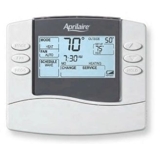 Aprilaire 8465 Thermostat, 5/1/1 or 5/2 Day Programmable Dual Powered Thermostat for Heat Pump
