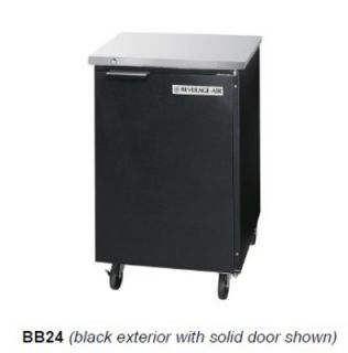 Beverage Air 24 in Refrigerated Backbar Storage Cabinet, 1 Solid Door, 1/2 Barrell Keg, Black