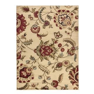 Ivory Oriental Floral Area Rug (710 X 910) (BeigeSecondary Colors Red, olive, brown, ivory and blackPattern FloralTip We recommend the use of a non skid pad to keep the rug in place on smooth surfaces.All rug sizes are approximate. Due to the differenc