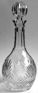 Wedgwood Majesty Wine Decanter with Stopper   Clear, Cut Fans&Criss Cross