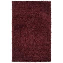 Hand woven Maroon Vivid Soft Shag (26 X 42)