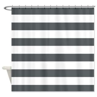  Gray and White Bold Stripes Shower Curtain  Use code FREECART at Checkout