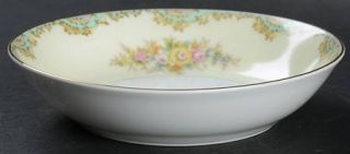 Meito Mei989 Fruit/Dessert (Sauce) Bowl, Fine China Dinnerware   Aqua Edge,Flora