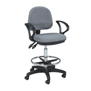 Offex Vesuvio Grey Drafting Chair (Metal Dimensions 27 inches x 25 inches x 13 inchesAdjustable 18 inch chrome foot ring )