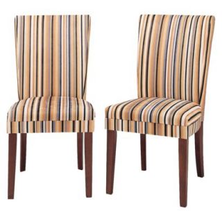 Dining Chair Sasha Upholstered Stripe Fabric Dining Chair (Set of 2)