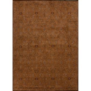 Hand tufted Transitional Tone on tone Pattern Yellow Rug (2 X 3)