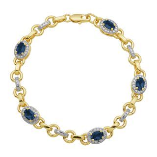 Bridge Jewelry Genuine Sapphire & Diamond Accent Bracelet