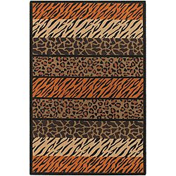 Flat weave Mandara Animal Print Flora Area Rug (9 X 13) (MultiPattern AnimalMeasures 0.1875 inch thickTip We recommend the use of a non skid pad to keep the rug in place on smooth surfaces.All rug sizes are approximate. Due to the difference of monitor 