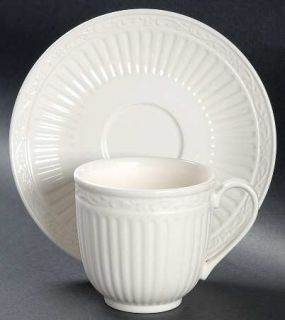 Mikasa Italian Countryside Footed Cup & Saucer Set, Fine China Dinnerware   Ston