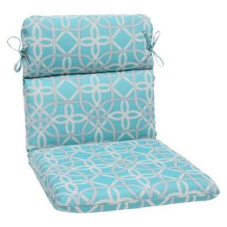 Outdoor Round Edge Chair Cushion   Blue/Brown Keene