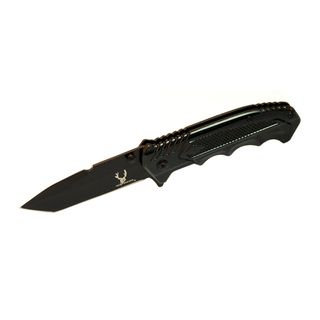 Defender 8 inch All black Stainless Steel Pocket Knife (BlackBlade materials Stainless steelHandle materials MetalBlade length 3.5 inchesHandle length 4.5 inchesWeight 0.5 ouncesDimensions 8 inches long x 4 inches wide x 2 inches highBefore purchasi
