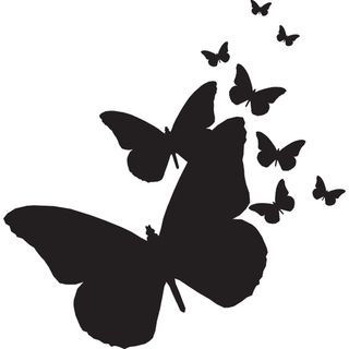 Mounted Rubber Stamp 2.5x2.5 butterflies Silhouettes