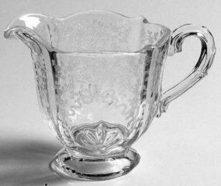 Fostoria Corsage Clear Baroque ]Individual Footed Creamer   Stem #6014,  Etch #3