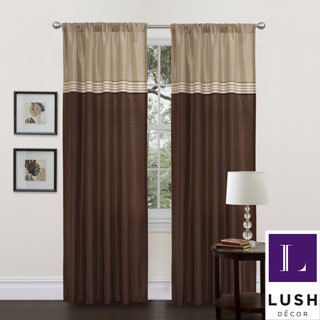 Lush Decor Terra Beige/ Brown 84 inch Curtain Panels (set Of 2)