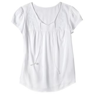 Mossimo Supply Co. Juniors Challis Embroidered Top   Fresh White S(3 5)