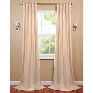 Pearl White Hand woven Cotton blend Curtain Panel